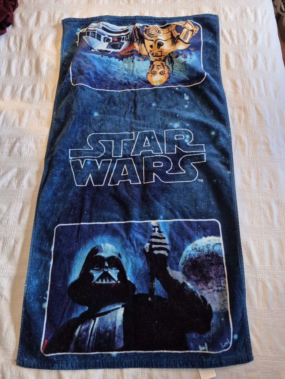 Vintage Star Wars kids bath towel 24 1/2" x 46" nice weight not flimsy VGUC